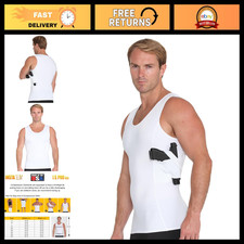 Men's Slimming Compression Concealed Carry Holster Under-Shirt - USA Made, Gun H