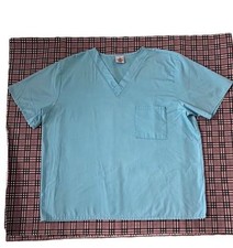 Unbranded Unisex Short Sleeve V Neck Scrub Top with Chest Pocket, size Large