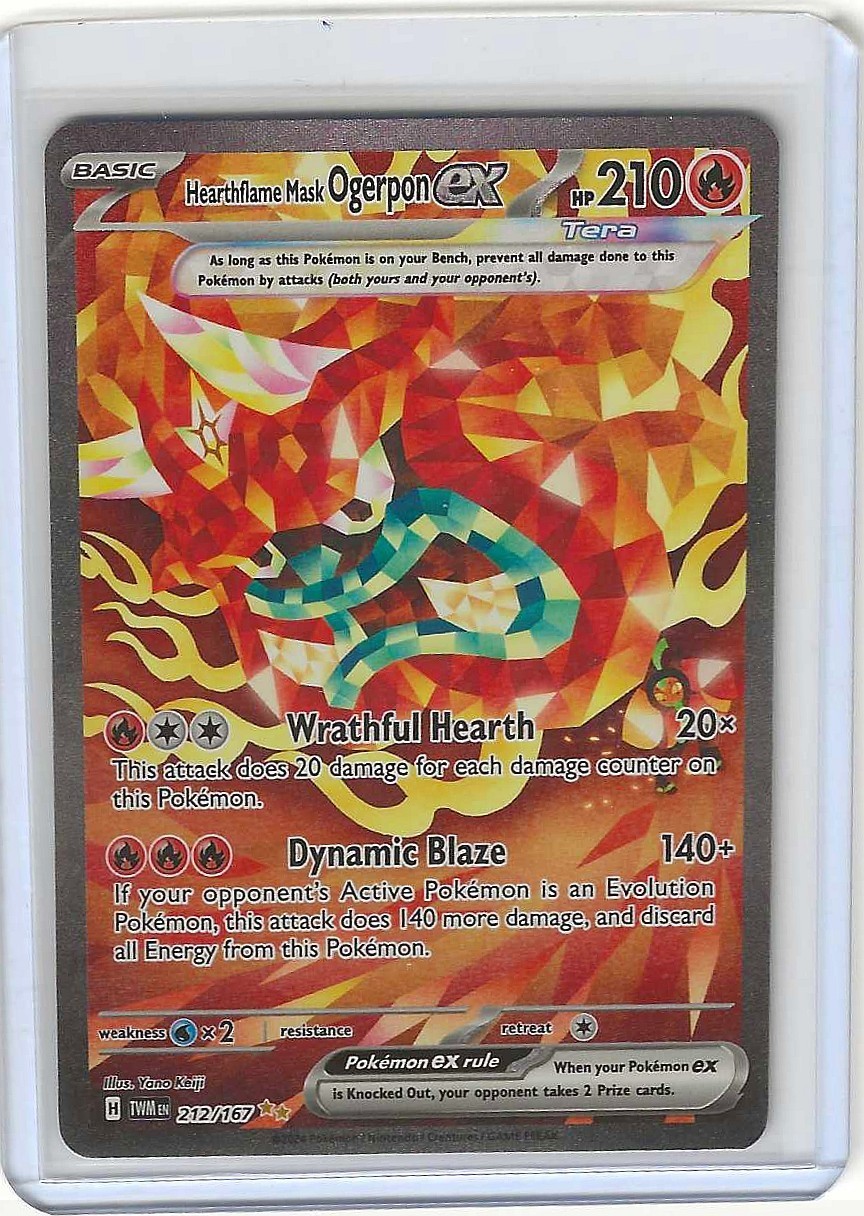 Twilight Masquerade Hearthflame Mask Ogerpon ex 212/167 SIR Pokemon NM/M