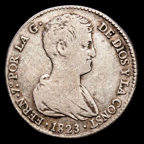 Fernando VII. 4 Reales. (5,59 g.). Valencia. 1823. S·R. AC-852. MBC-. Escasa. T - Imagen 2 de 3