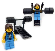 NEW LEGO BENCH PRESS MINIFIG LOT weight lifter benchpress workout city town gym