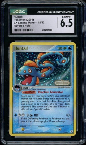 2006 Pokemon EX Legend Maker Huntail Reverse Holo #18 CGC 6.5