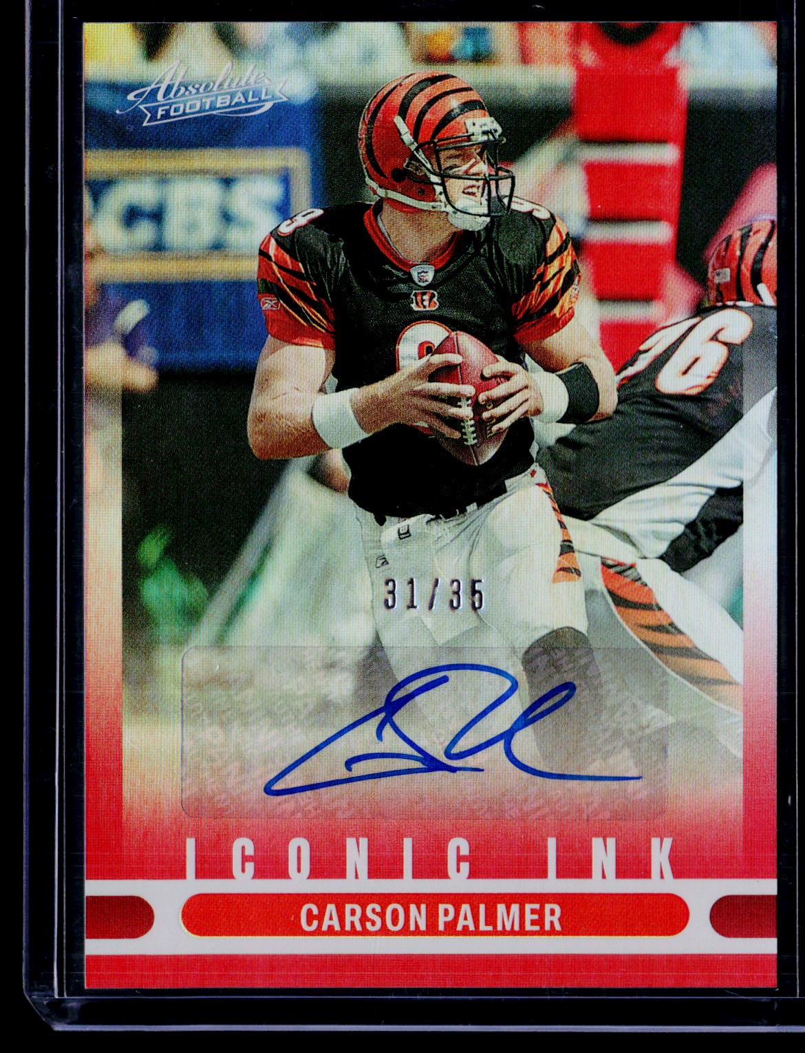 2022 Panini Absolute #II-CP Carson Palmer Iconic Ink Red #/35
