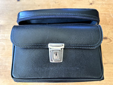 VINTAGE black leather camera case top-grain genuine cowhide U.S. made