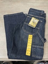 Lee Dungarees Jeans Relaxed Straight Leg Boys Size 10 S blue, adjustable waist