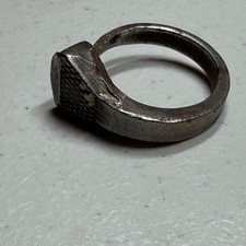 Handcrafted Asymmetrical Silver Metal Band Ring Unisex Unique Design