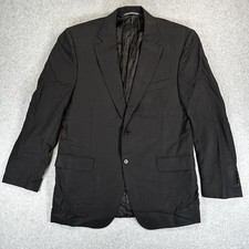 Canali Blazer Sport Coat Mens 42 Black Wool Water Resistant Italy Two Button