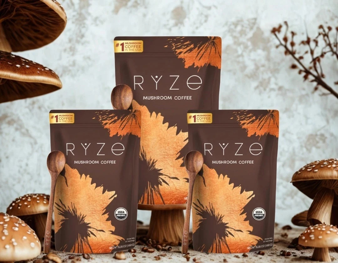 (Pack Of 3) Ryse Organic Mushroom Coffee 6 Adaptogenic Mushroom**Free Shipping**