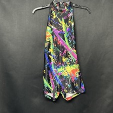 Costume Gallery Size Child XL Iridescent Multi Color Leotard W Arm Bands