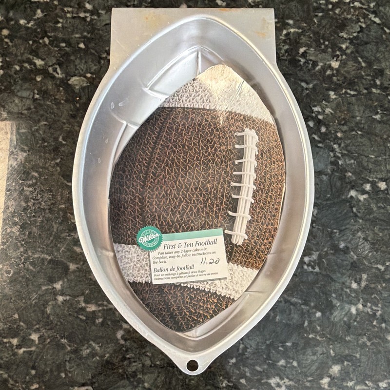 Wilton First & Ten Football Shaped Cake Pan Aluminum Non-Stick 2105-6504