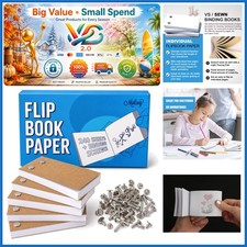 Flip Book Animation Paper Kit 240 Sheets with Holes and Screws for Drawing