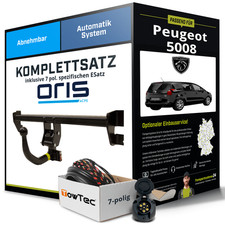 Für PEUGEOT 5008 I Typ 0U , 0E Anhängerkupplung abnehmbar +eSatz 7pol 10-17 AHK