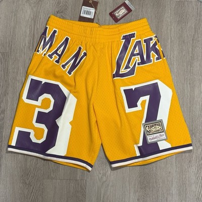 Mitchell & Ness Dennis Rodman Gold Los Angeles Lakers Maxxed Out Shorts M & L