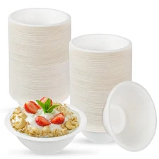 300 Pcs 8oz Paper Bowls,Heavy Duty Disposable Bowls Compostable Paper Bowls, ...