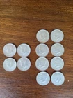 Four 1964 90% and eight 1965-1968 40% Silver Kennedy Half Dollars