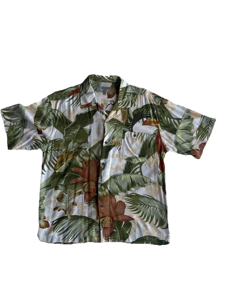 Camisa Hawaiana Playa Alta Surf-Talla L Primavera Verano Patrón Tropical Foto 4 de 4