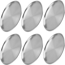 6-Pack 12 Inch Stainless Steel Dinner Plates, Double Layer Metal Serving Plates