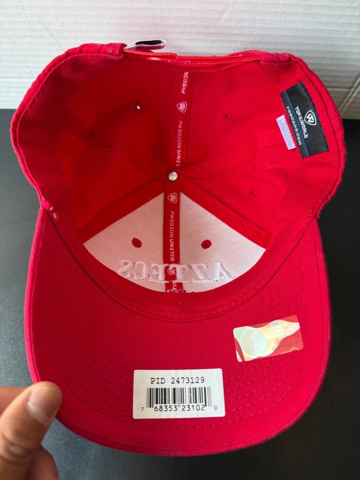 SDSU San Diego State Aztecs Red Hat Cap One Size Snapback - Image 4 of 4