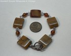 Silver Tone Saffron Fire Agate Toggle Bracelet 20g — photo 2