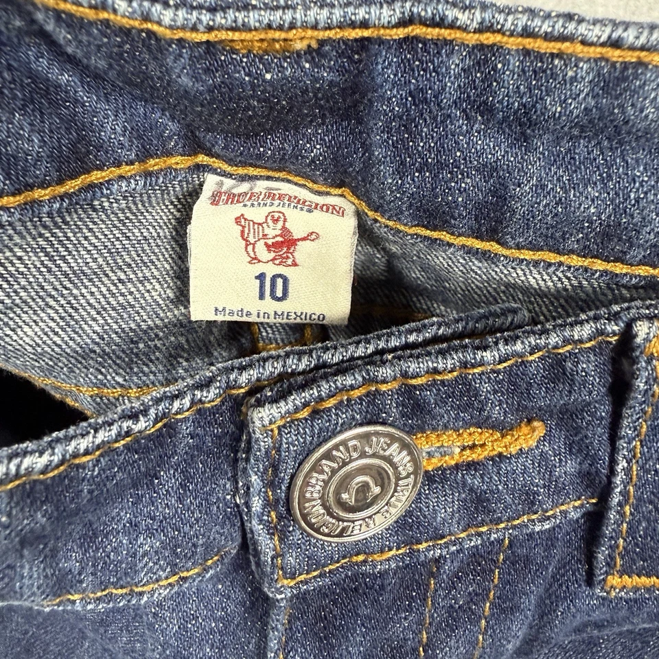 Pantalones de mezclilla True Religion talla 10 Y9 pierna recta tiro bajo retro Y2K niños Foto 2 de 4