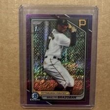 TOPPS BOWMAN CHROME 2024 BRALYN BRAZOBAN PURPLE REFRACTOR PIRATES /250 