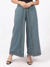 Women's Natural khadi Cotton Block Print Wrap Palazzo Pants Wholesale Mix Lot