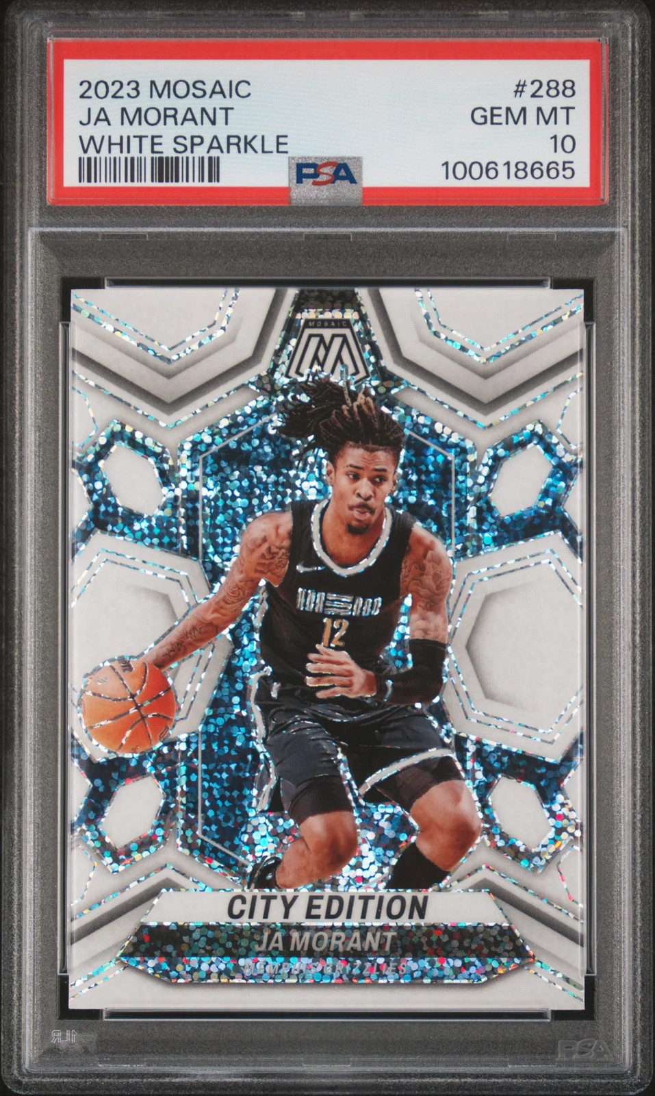 2023 Panini Mosaic Ja Morant #288 White Sparkle PSA 10