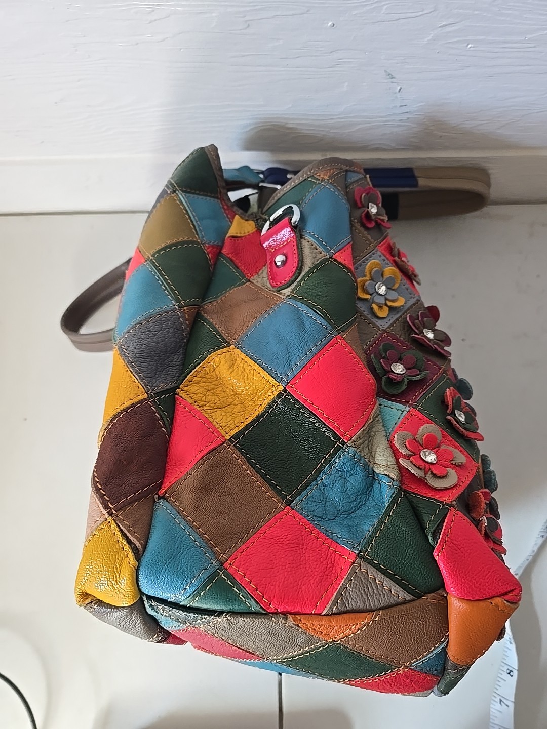 Ameri Leather Flower Patchwork Bag/Purse , Hobo ,… - image 4