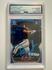 2023 Bowman Chrome Prospects DRUW JONES Sapphire AUTO IP SIGNED PSA #BCP-25 1st