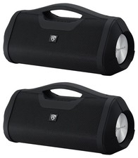 2 Rockville RPB-XL Portable Bluetooth Wireless Stereo Linking Speakers Powerbank