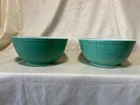 Vintage Pyrex Set of 2 Large Green Mixing Bowls
