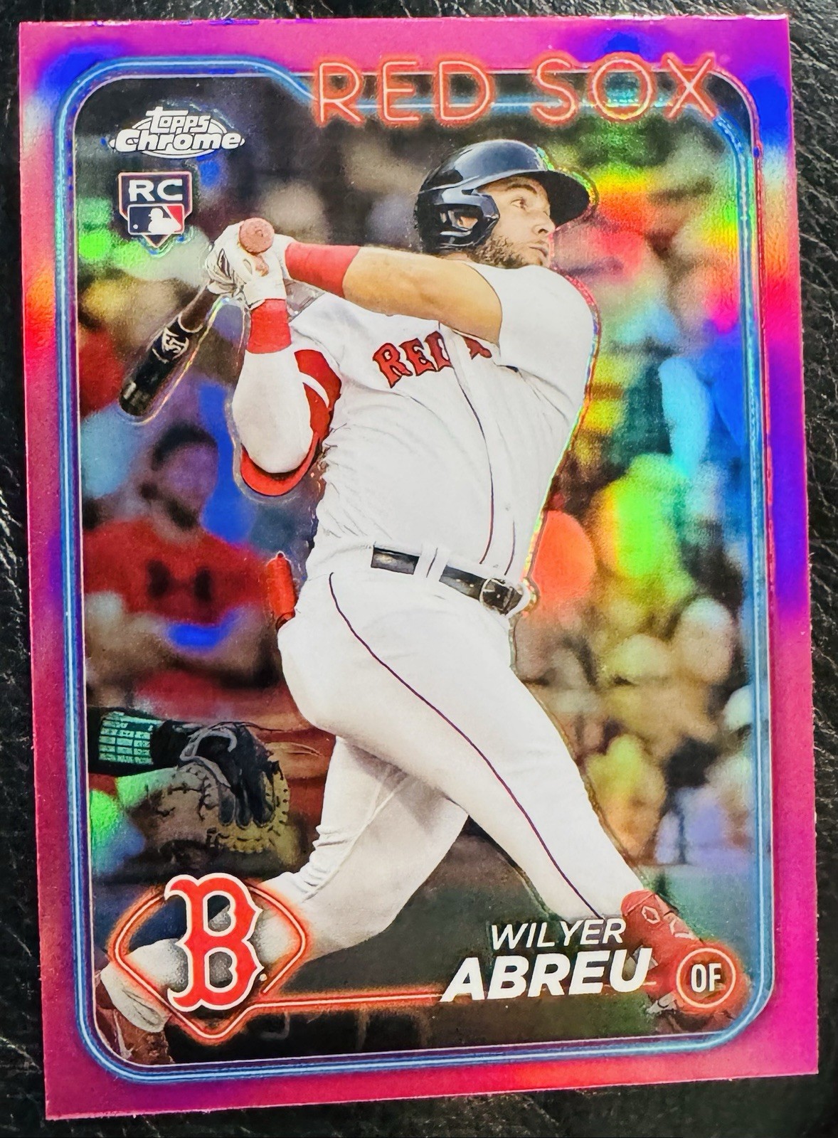 2024 TOPPS CHROME WILYER ABREU #165 PINK REFRACTOR ROOKIE BOSTON RED SOX RC