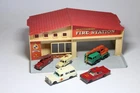 Matchbox Lesney MF1 Fire Station With Vehicles, Ford Galaxie, Mercedes Benz