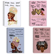 Black Women Notebooks Bulk Inspirational African American Spiral Journal Line...