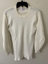 Vintage 80s Wintermates Waffle Knit Longsleeve Thermal Size XL Russell Athletic 
