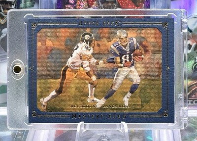 2008 Upper Deck Masterpieces /50 Blue TIME WARP Randy Moss Mel Blount Patriots