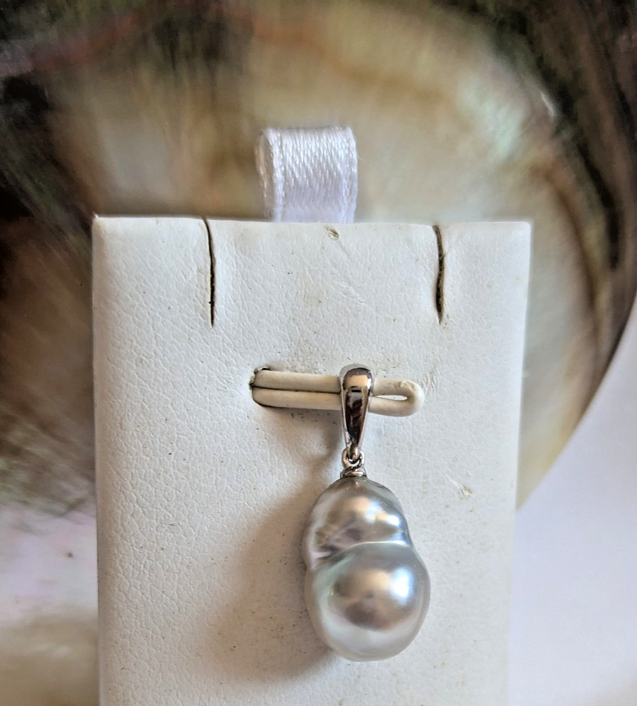 Perle de Tahiti baroque anti-ternissement en argent 925 rhodié durable