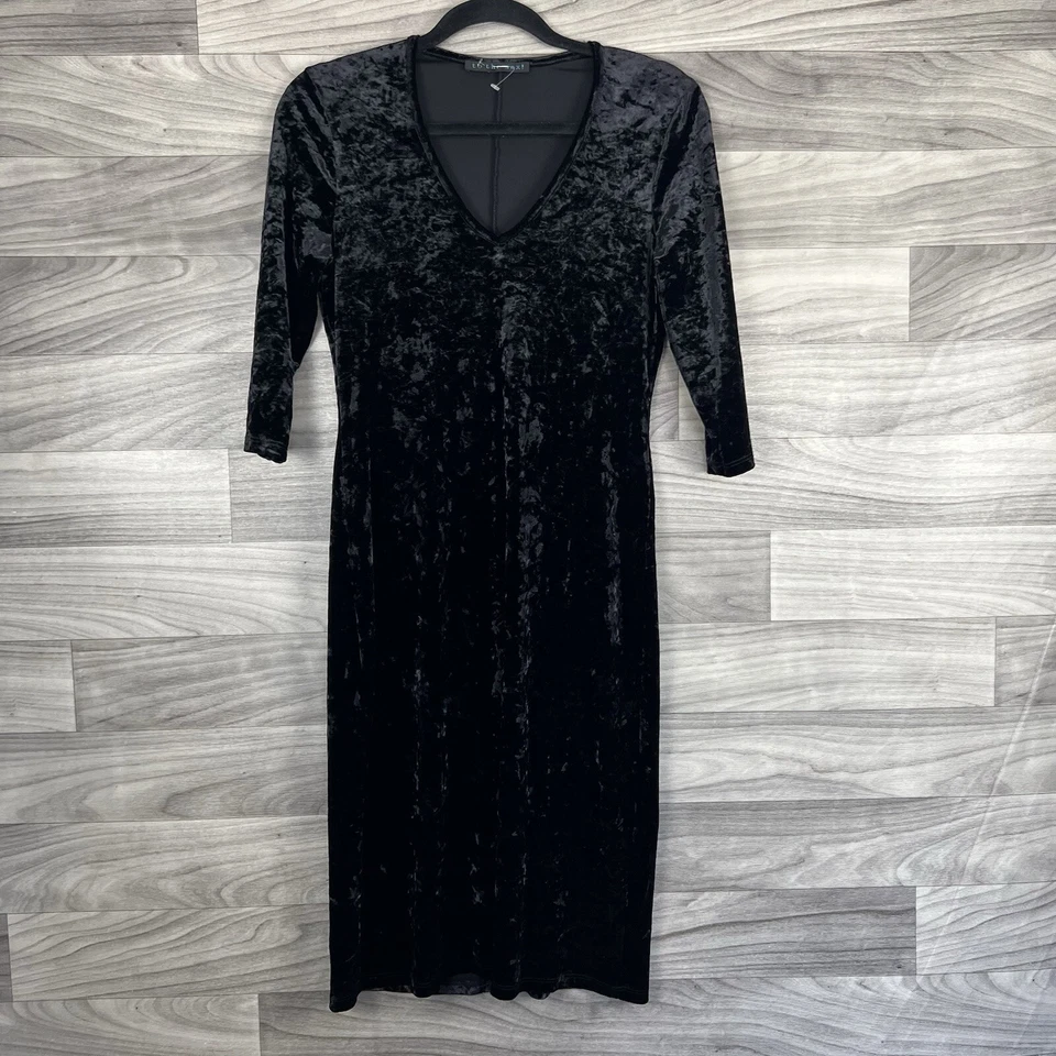 Vestido de cóctel To the Max para mujer S negro terciopelo cuello en V bruja steampunk gótico Foto 2 de 4