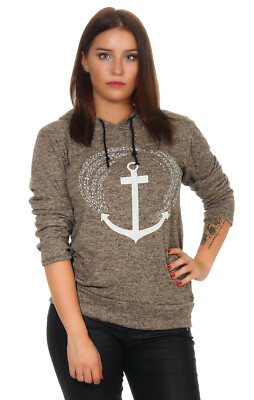 Pullover Sweater Pulli Kapuze Hoodie Anker Kapuzenpulli Sweatshirt Jumper S/M