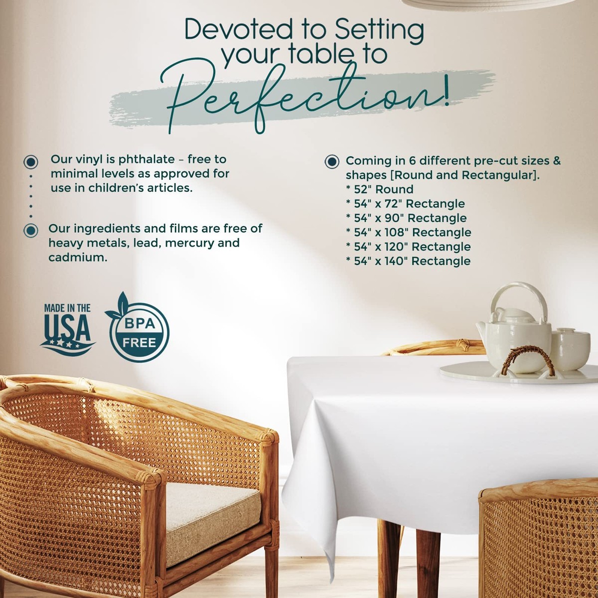 Clear Vinyl Table Protector - 48x104 Inch Plastic Tablecloth, Waterproof Desk Pad, Furniture Cover