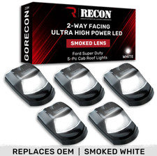 Recon Smoked Lens White Led Cab Lights For 2017-2022 Ford Super Duty 5-piece