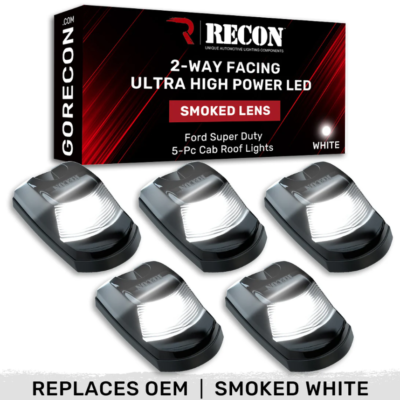 #ad #ad Recon Smoked Lens White LED Cab Lights For 2017 2022 Ford Super Duty 5 Piece $279.95