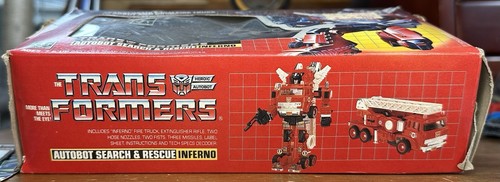 Vintage 1985 INFERNO AutoBot W/Box Hasbro G1 Transformers Unused Decal Sheet - Picture 15 of 17