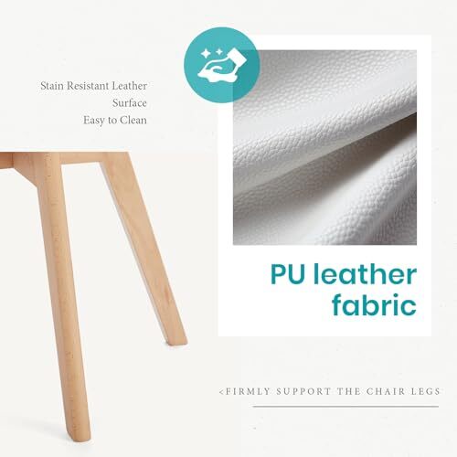 Esszimmerstühle 4er Set, Küchenzimmer PU Leder Mid Century Modern Stühle, - Bild 6 von 6
