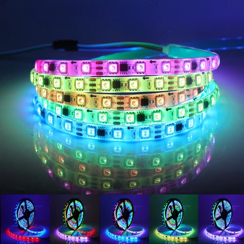 5V 5050 WS2812B WS2812 RGB LED Strip 1M-5M 30/60/144Leds Individual Addressable