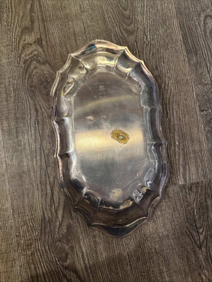 Bandeja de pan Chippendale International Silver Plate 12 pulgadas No. 6319 Vintage Foto 2 de 3