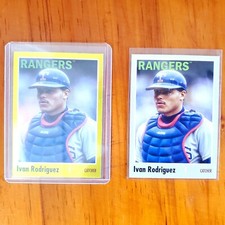 2024 Topps Archives #129 Ivan Rodriguez Yellow Foilboard + Base Pair 129 Foil 