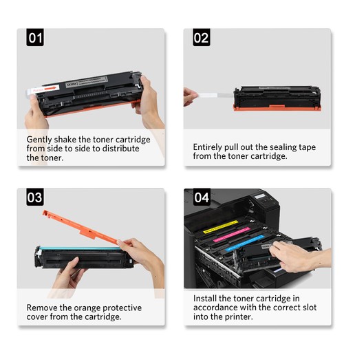Set of 4PK CE320A -23A 128A Color Toner For HP LaserJet Pro CM1415FNW CP1525NW - Picture 3 of 6