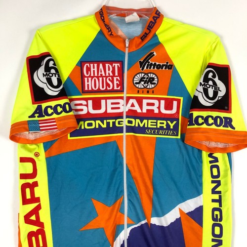 Vintage Subaru Montgomery Mens XL Cycling Team Full Zip Jersey - Picture 2 of 11