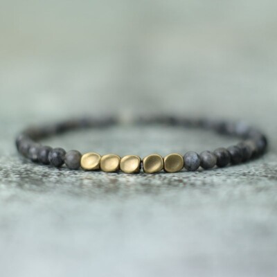 Bracelet Perles Pyrite Naturelle - Fait Main - Taille Sur Mesure Homme Femme - Neuf